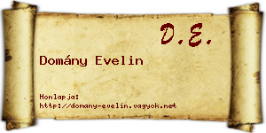 Domány Evelin névjegykártya